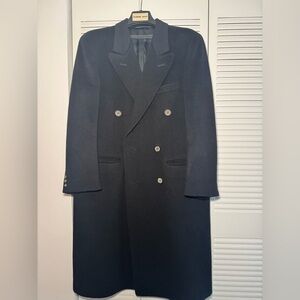 Michael Brett Men’s Vintage Black Wool Trench Coat